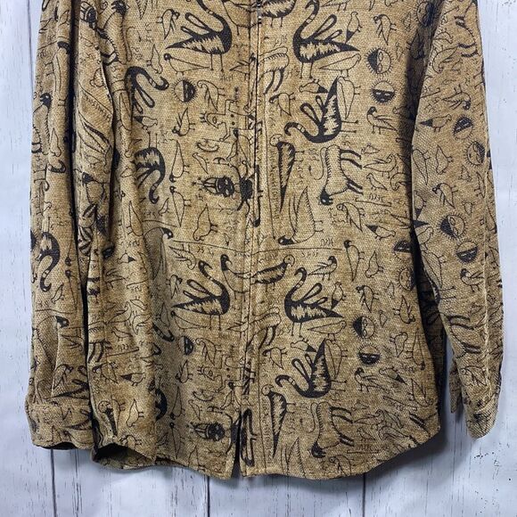 Vintage Chicos Abstract Print Zip Front Shirt Jacket Artsy Boho Lagenlook Earthy - Picture 8 of 13